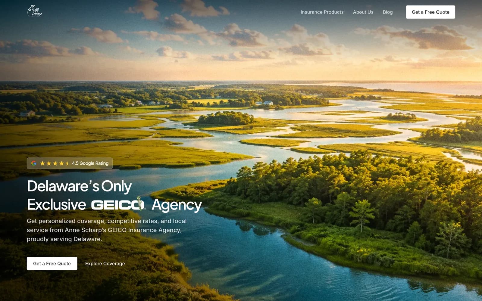 Anne Scharp Insurance website designed and developed by Webdimonia
