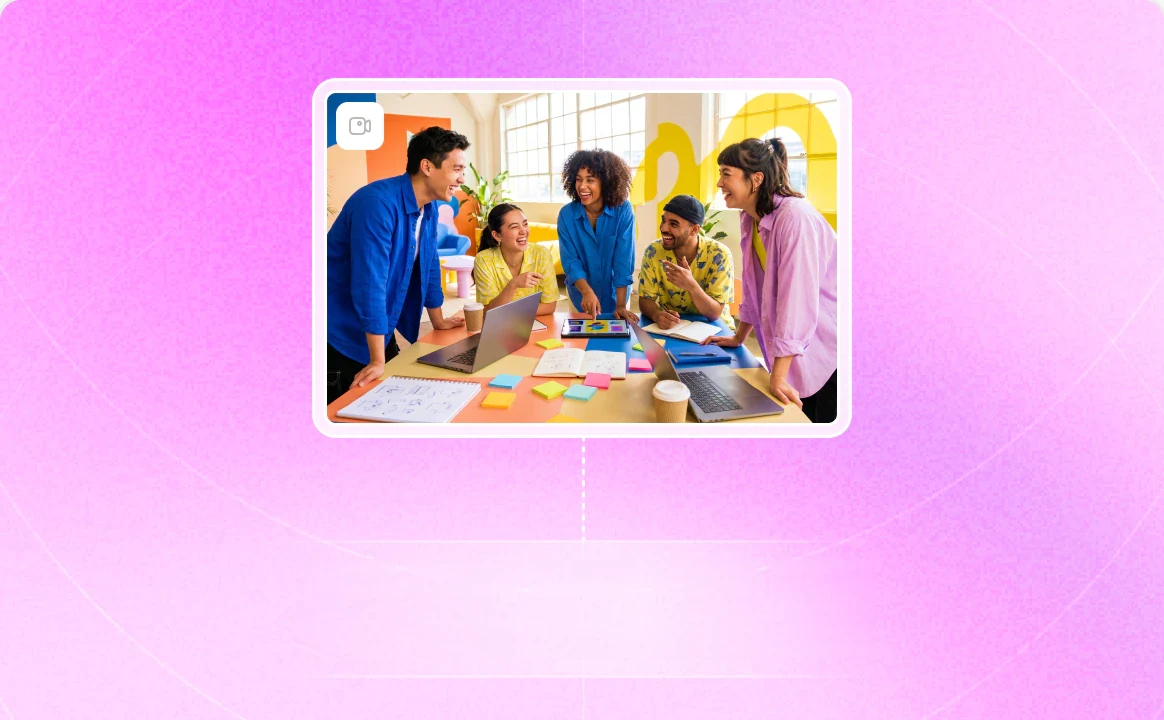 A team photo post connected to five social channels