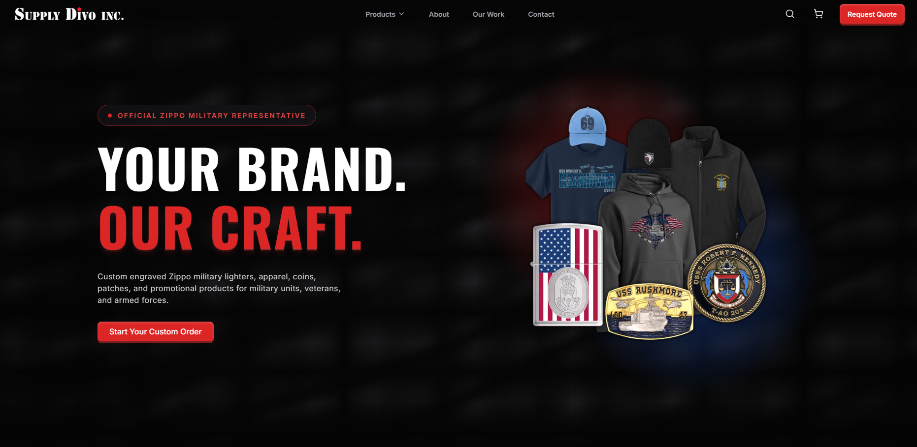 SupplyDivo — Promo storefront and official Zippo reseller for military buyers